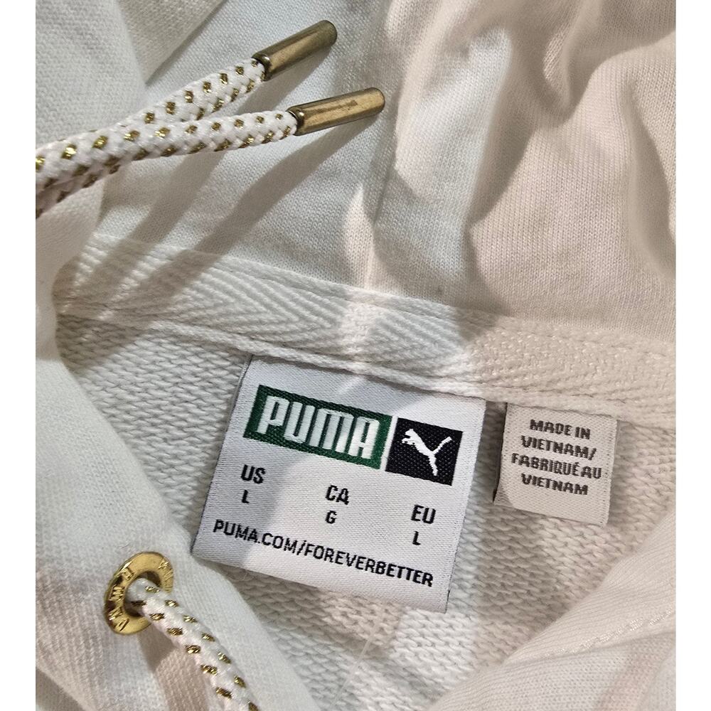 Puma Forever Hoodie Men’s Large White Pullover Sweatshirt NWT - Picture 4 of 6